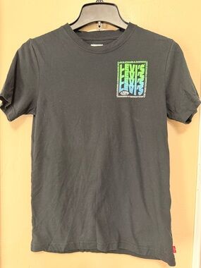 Levi's Gray Tee with Green and Blue Logo Patch